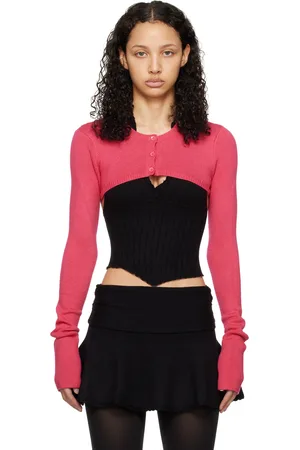 DANIELLE GUIZIO Pink Micro Cardigan