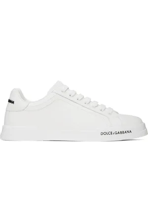 Dolce & Gabbana White Calfskin Nappa Portofino Sneakers