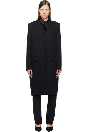 Totême Black Deep Pleat Coat