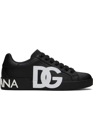 Dolce & Gabbana Black Calfskin Nappa Portofino Sneakers