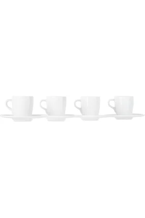 Alessi White Itsumo Espresso Cup & Saucer Set, 4 pcs