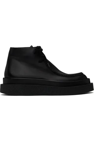Jil Sander Black Low Lace-Up Boots