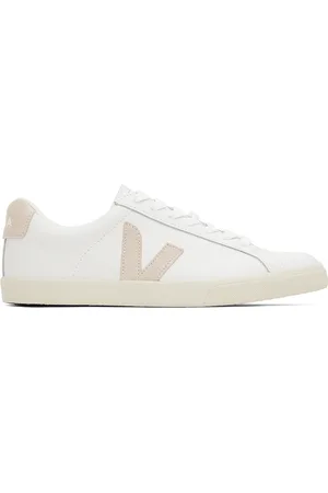 Veja White & Beige Esplar Logo Sneakers