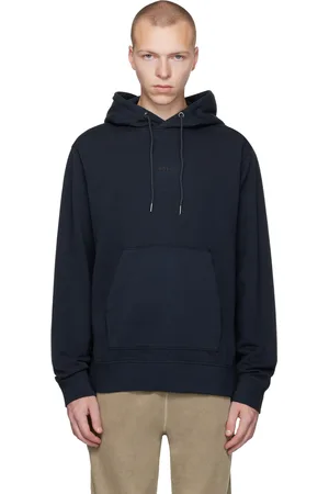 HUGO BOSS Navy Garment-Dyed Hoodie