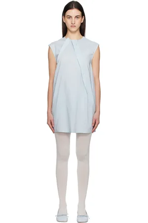 Maison Margiela Blue Shirting Darting Minidress
