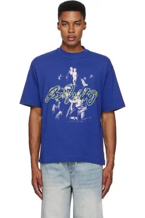 OFF-WHITE Blue Script Mary Skate T-shirt