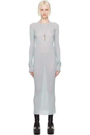 Rick Owens Blue Porterville Semi-Sheer Maxi Dress