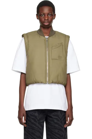 Ganni Green Zip-Up Vest