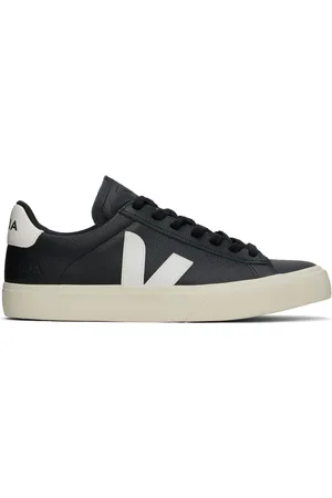 Veja Black Campo Leather Sneakers