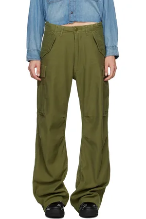 R13 Khaki Wide Leg Cargo Pants