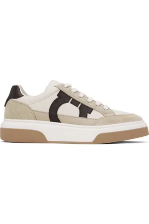 Salvatore Ferragamo Beige Low Top Gancini Ornament Sneakers