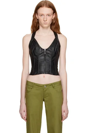 Miaou Hannah Jewett Edition Valda Faux-Leather Tank Top