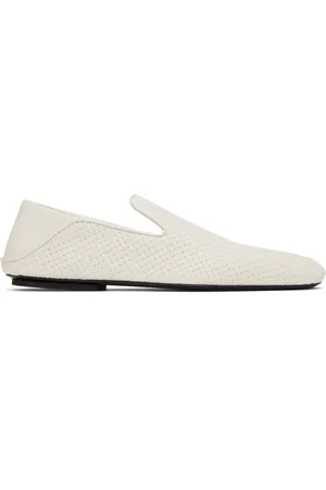 Bottega Veneta White Adamo Slippers