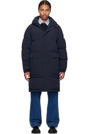 Maison Kitsuné Navy Hooded Down Puffer Coat
