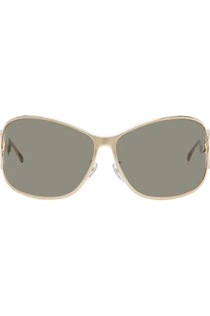 BLUMARINE Gold Wraparound Sunglasses
