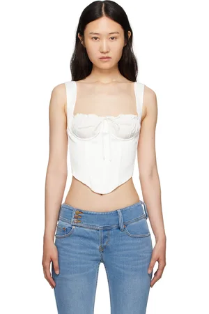 DANIELLE GUIZIO White Ruched Camisole