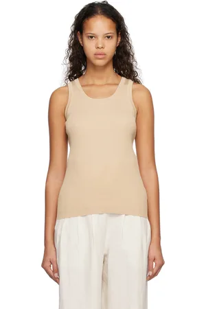 Auralee Beige Crewneck Tank Top