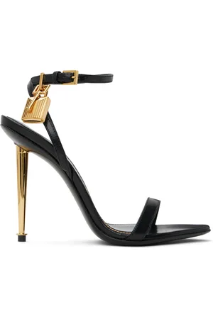 Tom Ford Black Padlock Heeled Sandals