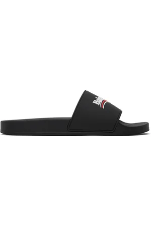 Balenciaga Black Political Campaign Pool Slides