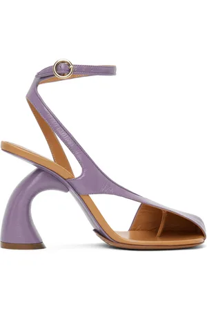 DRIES VAN NOTEN Purple Leather Heeled Sandals