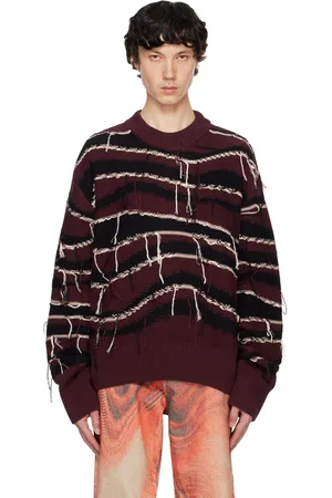 Camper Burgundy Intarsia Knit Sweater