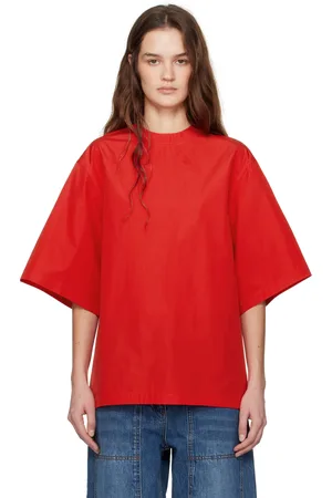 CO Red Oversized Poplin T-shirt