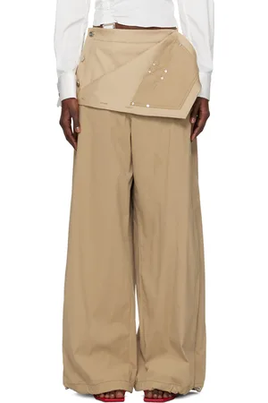 DION LEE Tan Foldover Parachute Trousers