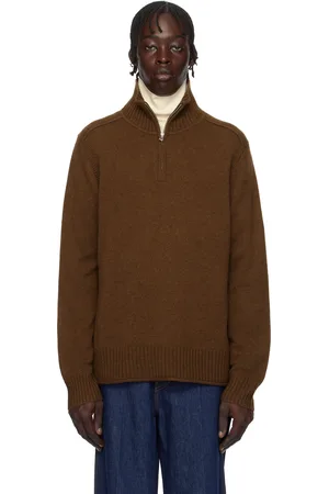 Guest In Residence Brown Half Zip Turtleneck