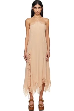 Chloé Beige Lingerie Halterneck Silk Maxi Dress