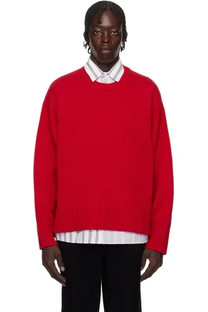 Guest In Residence Red Cozy Crew Sweater