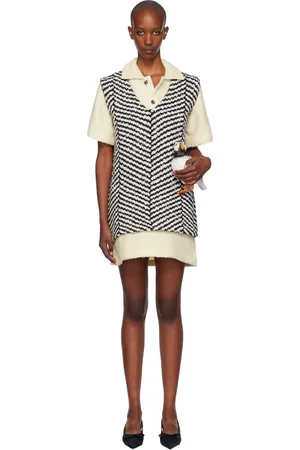 J.W.Anderson Black & White V-Neck Sleeveless Minidress