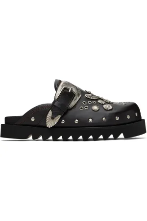 TOGA VIRILIS Brown Eyelet Metal Sabot Loafers