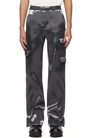 HELIOT EMIL Gray Liquid Metal Cargo Pants