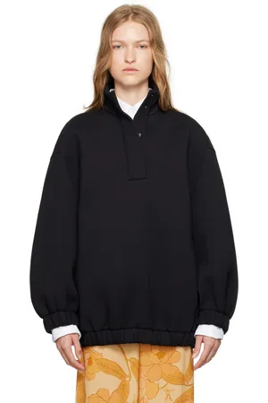 DRIES VAN NOTEN Black Stand Collar Sweatshirt