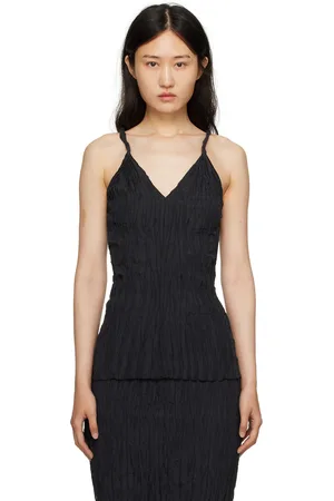 Totême Black Crinkled Camisole