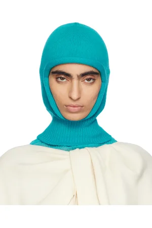Issey Miyake Blue Chunky Wool Balaclava