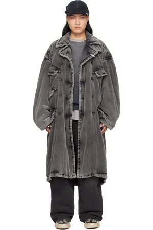 Maison Mihara Yasuhiro Gray Puffer Corduroy Coat