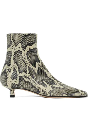 Aeyde Beige & Black Sofie Leather Ankle Boots
