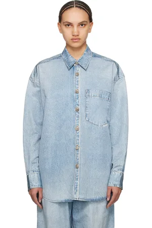 Alexander Wang Blue Printed Denim Shirt