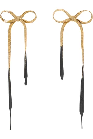 OTTOLINGER Gold & Black Laced Bow Earrings