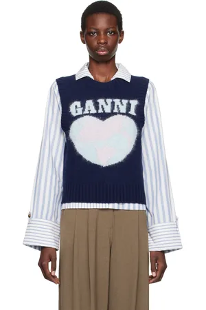 Ganni Navy Heart Vest