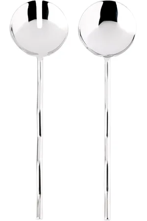 Fazeek Silver Wave Salad Server Spoons