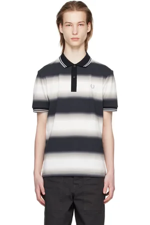 Fred Perry Black & White Striped Polo