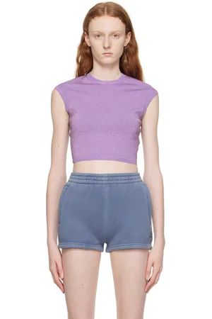 Alexander Wang Purple Cropped T-Shirt