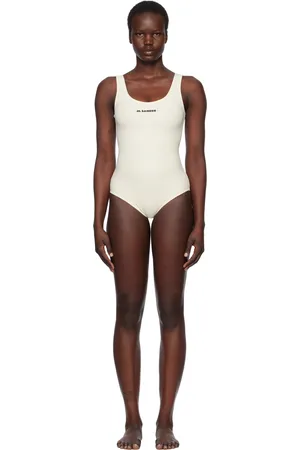 Jil Sander Off-White Logo Swimsuit