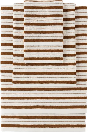 BAINA Off-White & Orange Essential Bathroom Set 21, 5 pcs