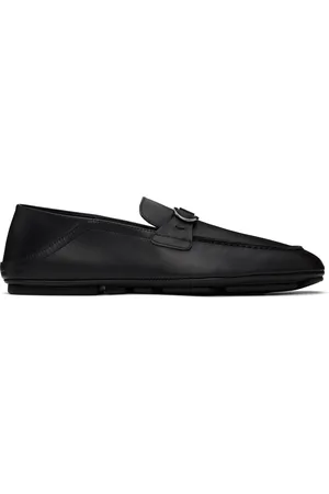 Salvatore Ferragamo Black Hybrid Gancini Ornament Loafers