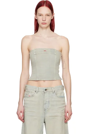 Diesel Beige De-Ville Denim Tube Top