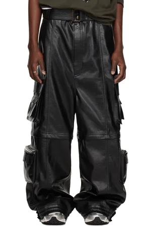 LU’U DAN Belted Faux-Leather Cargo Pants