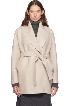 Harris Wharf London Off-White Shawl Belted Jacket